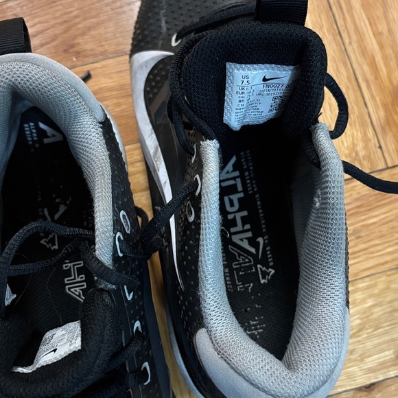 Nike Alpha Men's Black and Gray Athletic Cleats - Picture 2 of 3